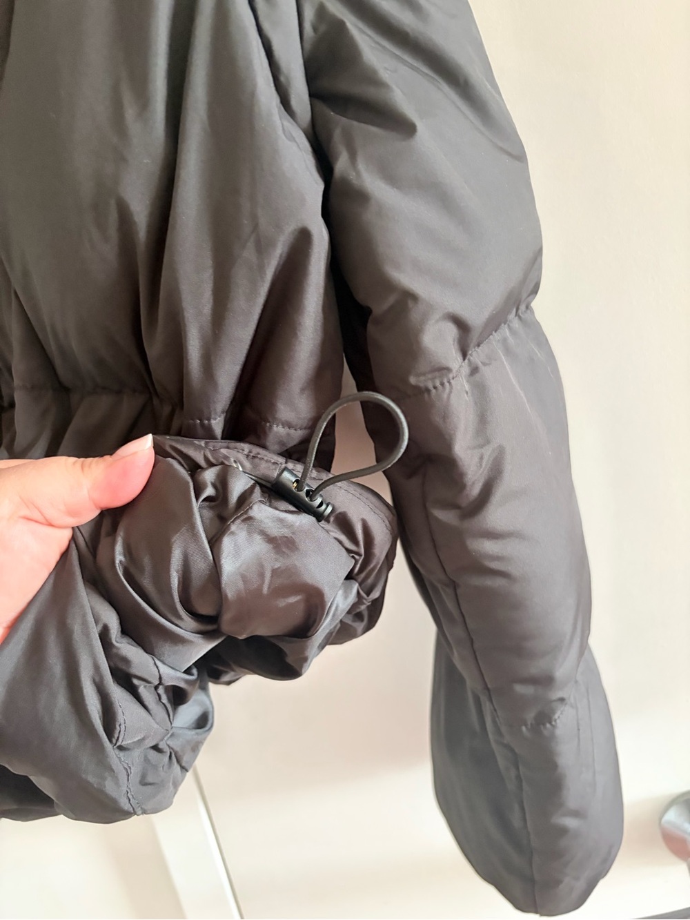 JustFab Black Short Puffer Jacket with High Collar - Picture 5 of 12